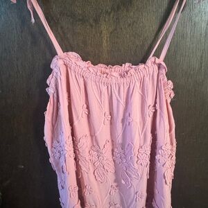 H&M Pink Ruffled Waistband Dress